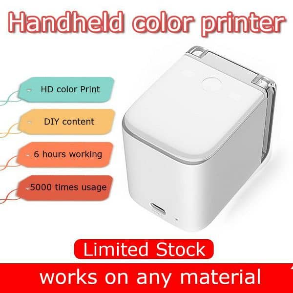 Handheld mini Handy Color Printer logo QR Barcode printer 2