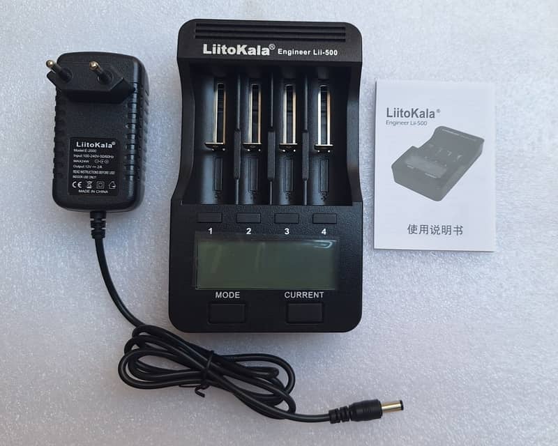 LiitoKala Lii-500 LCD 18650 Battery Charger with Adapter for Lithium 2