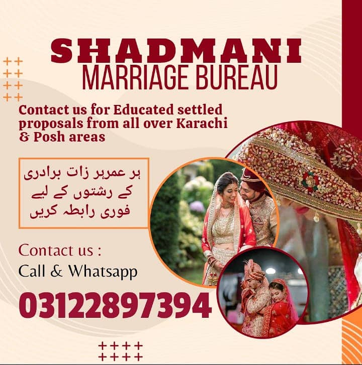 Marriage Bureau services Online rishta service & all Abroad proposals 0