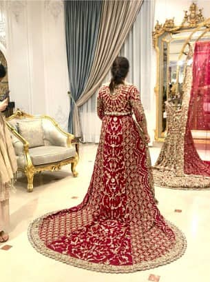 indian lehnga | Long tail bridal lehnga | walima bridal dress 6