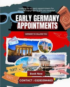 Early Germany Appointments Available | Visa Appointments | Work Visa