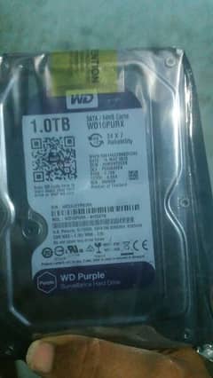 hard drive 1TB W. D purple