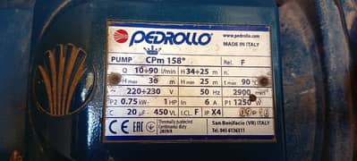 water pump pedrollo 120 fit