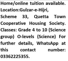 !!!Home/Oline tuitions!!!