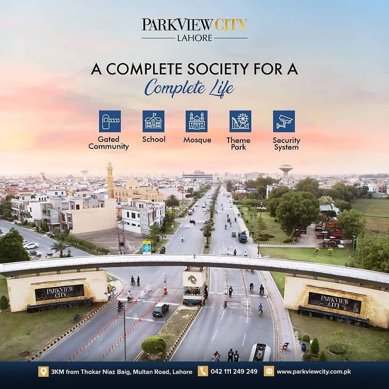 Prime Location 5 - Marla Plot Is Available In Diamond Block Of Park View City Lahore Situated At Main Multan Road Opposite DHA Phase IIX EME Sector Canal Road Near Motorway M - 2 , Ring Road , Orange Line Train Metro Store & Emporium Mall 21