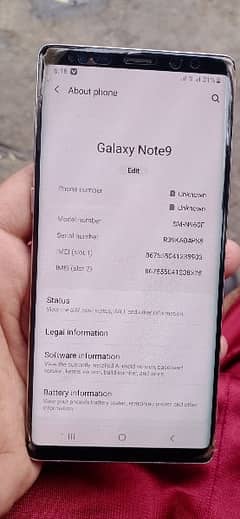 Samsung note 9. . . . 03174210092