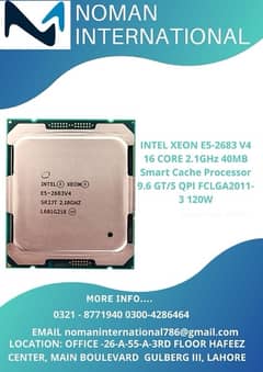 INTEL XEON E5-2683 V4 16 CORE 2.1GHz 40MB Smart Cache Processor 9.6 GT