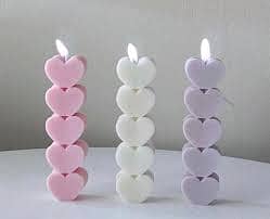 Heart pillar candle 2