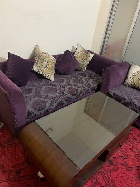 beautiful 5 seater sofa set with stylish table 7
