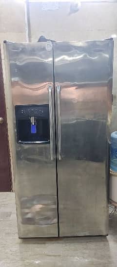 UK made GE non frost Refrigerator, side by side, double door