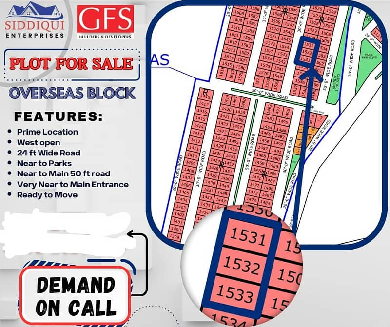 PLOT SALE IN NORTH TOWN RESIDENCY OVERSEAS BLOCK PHASE 1 1