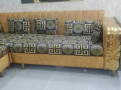sofa 7 seater  shisham wood L shaped with table