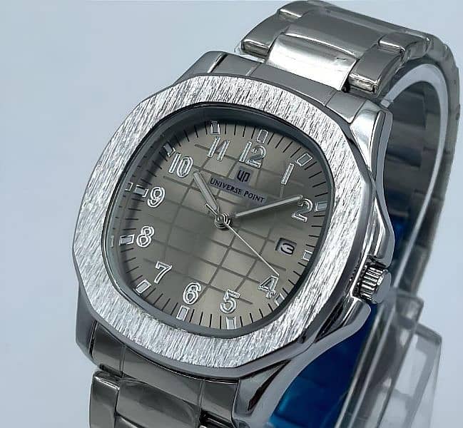 mens stainless steel analogue watch 1