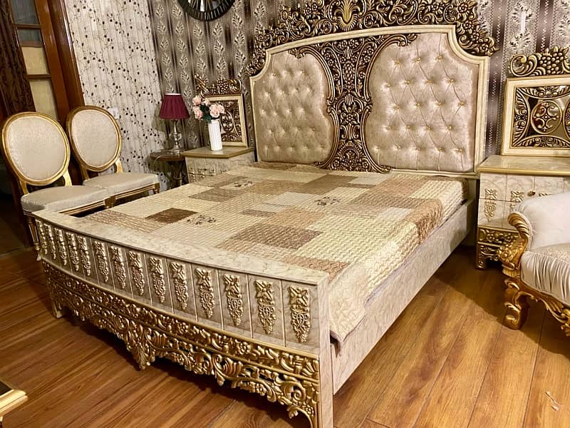 Bridal bed set 2,side table and dressing without mattress 5