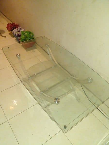 Brand New Imported centre table for sell 10/10 dual glass Transparent 1