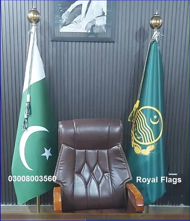 Vip punjab government Flag with floor Stand for commissioner Office 4
