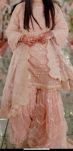 pink beautiful dress with gharara