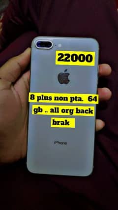iphone 8 plus.   non pta   83 health  64gb. back brak ha thore se 0