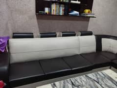 L shaped leather sofa