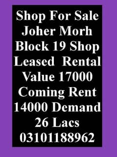 shop for sale leased joher morh 03101188962