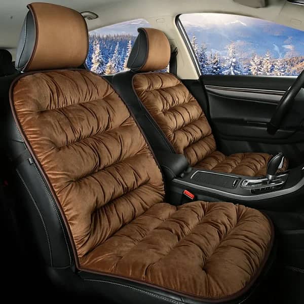 Pack of 2 Pcs Original Winter Warm Cushion Velvet Car Seat Cover 0