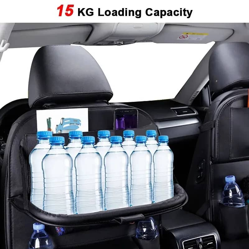 Car Seat Back Organizer with Foldable Table Tray 1