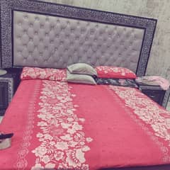 I am selling my wooden bed set with spring mattress and 3 seater setty