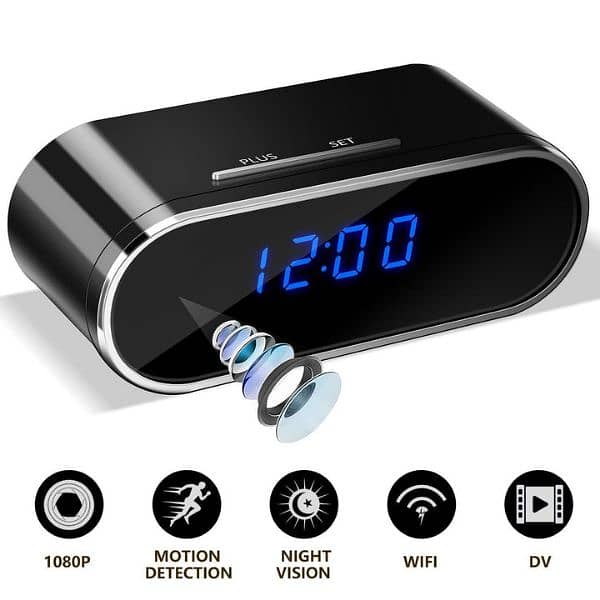 Camera ir night vision WiFi clock camera Audio Vedio recorder battery 1