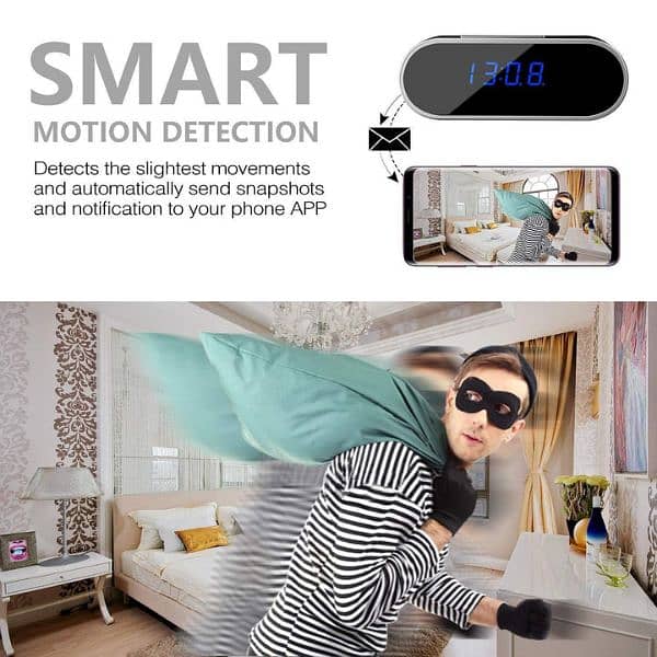 Camera ir night vision WiFi clock camera Audio Vedio recorder battery 4