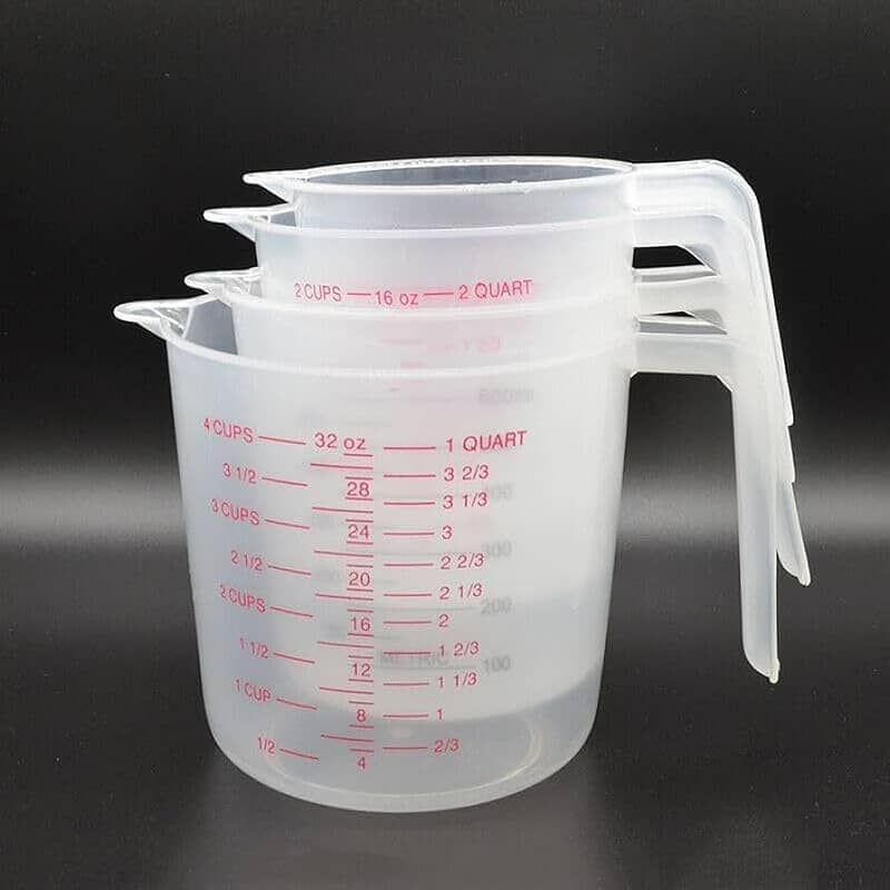 3 Pcs 250-500-1000 ML Plastic Transparent Graduated Measures Cup . 1