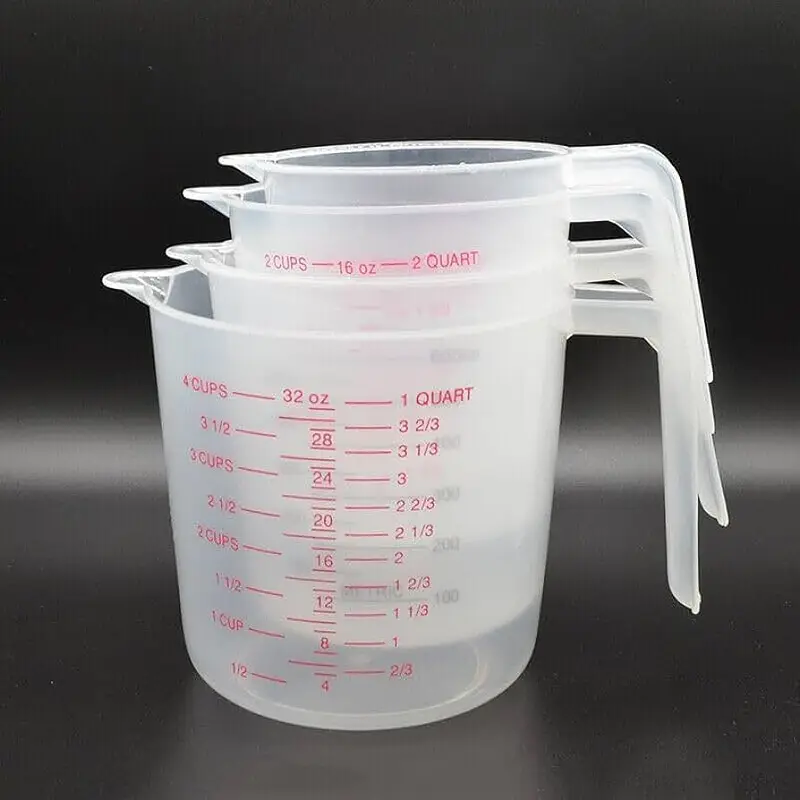 3 Pcs 250-500-1000 ML Plastic Transparent Graduated Measures Cup . — photo 2