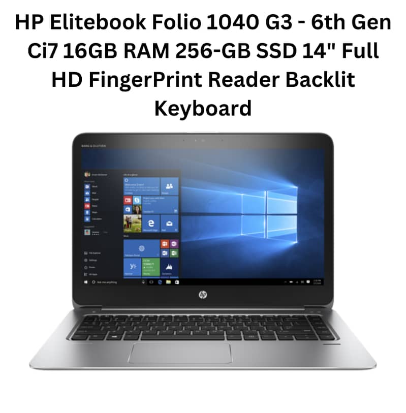 HP Elitebook Folio 1040 G3 - 6th Gen Ci7 16GB RAM 256-GB SSD 14" 0