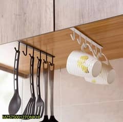 6 hooks wall mounted utensils hanging in kitchen with delivery