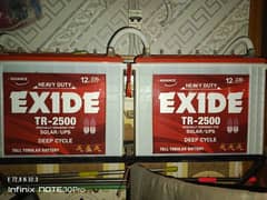 EXIDE TR 2500 Tall Tubular Battery's