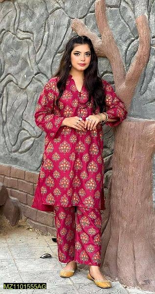 2 Pcs women stiched arabic lawn printed suit | Ready to wear! 6