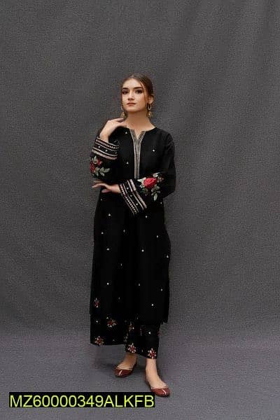 2 Pcs women stiched arabic lawn printed suit | Ready to wear! 8