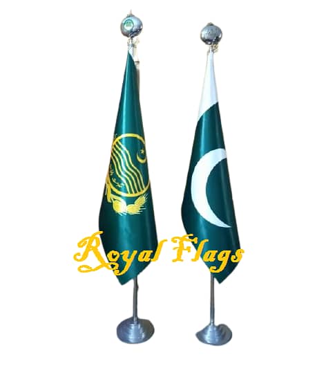 Pakistan Flag , Punjab Government flag with Floor Stand for Office 5
