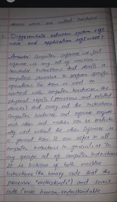 Hand written assignment work