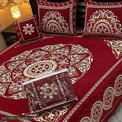 4 Pcs Velvet Jacquard Double Bedsheet