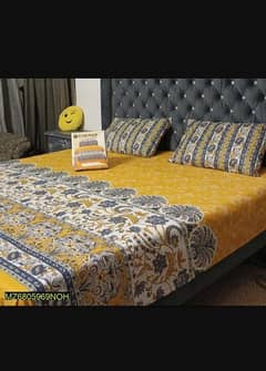 3 PCs printed double bed sheets