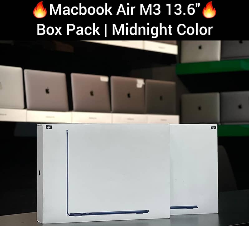 Macbook Air M3 256GB 8GB 13 Inch Display 2024 2022 2020 Box Pack 0