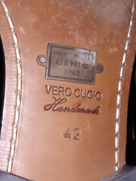 Vero cuoio genio 42 size hand made shoes for urgent sale 1