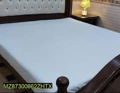 Terry Cotton Plain Double Bed Mattress Cover