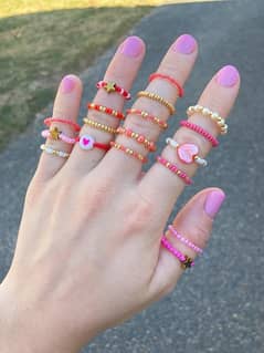 Rings for girls and kids (pack of 5 )in different colors