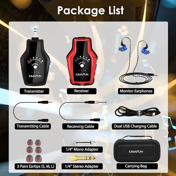 kimafun 2.4g wireless in ear monitor system wireless iem earphon headp 7