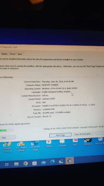 Dell Latitude E5450
Core i5 5th Gen 
12 GB Ram
256 GB SSD 2