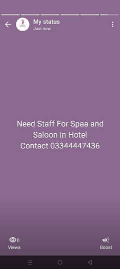 staff Need For Spaa and Saloon