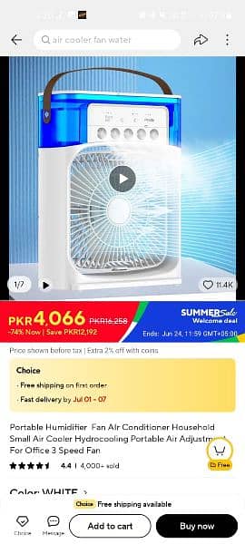 Mini Cooler 5 in 1Mist Fan New Aya hai Imported 2