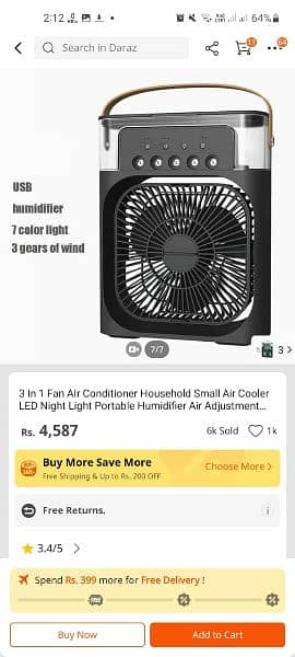 Mini Cooler 5 in 1Mist Fan New Aya hai Imported 3