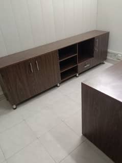 office table with 2 drawer locker and  office console